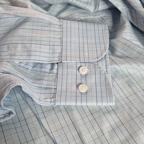 Porro & Porro Custom Tailor Blue Checkered Dress Shirt – 100% Cotton – Tailored - Picture 8 of 8